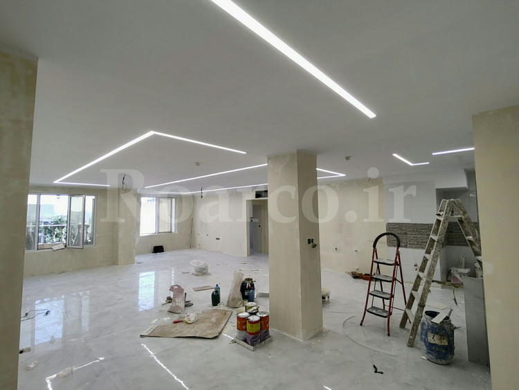 چراغ خطی لاینر توکار عرض6.4 سانتی متر 25 وات بدون فنر